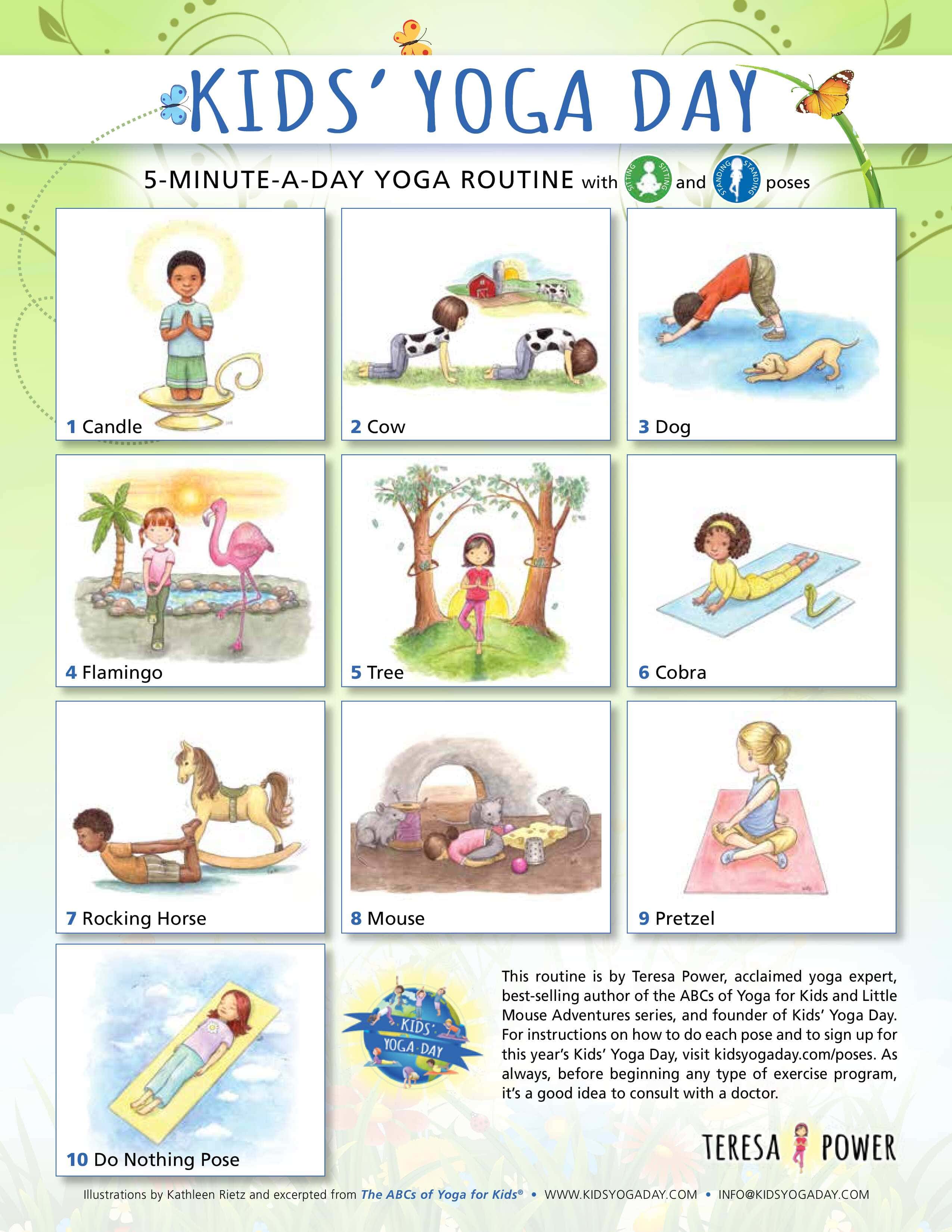 English Kids Yoga Day Sitting and Standing Routine min