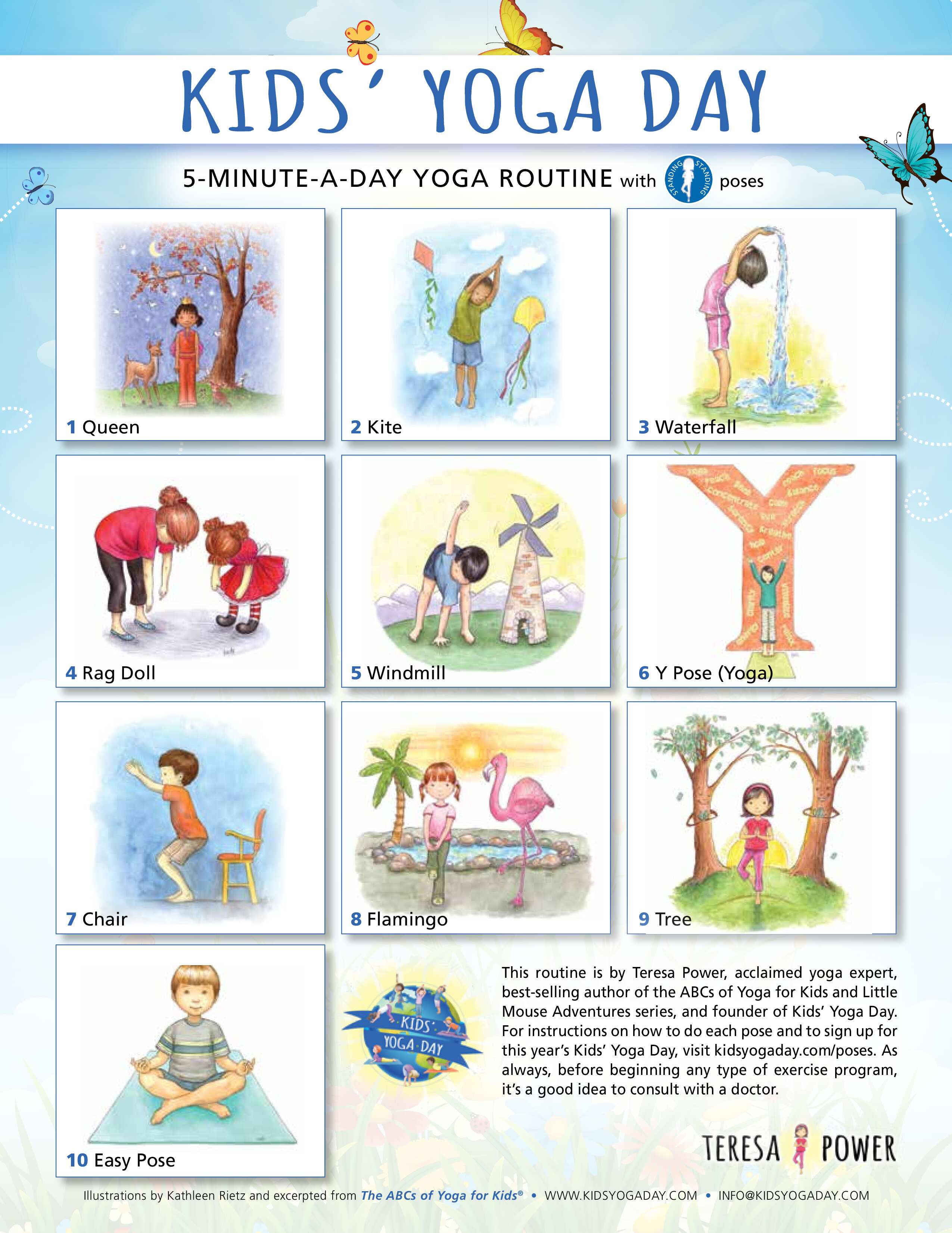Easy Yoga Poses for Kids | Standing Poses | The Yoga Guppy Asana Series -  YouTube